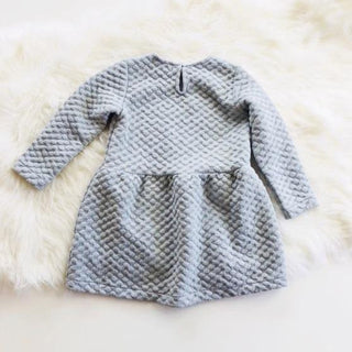 Diapers & Milk-Grey Textured Dress on Design Life Kids